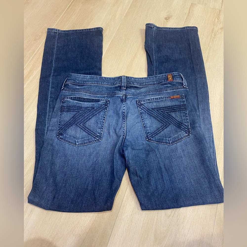 7 For All Mankind Blue Flare & Wide Leg Jeans